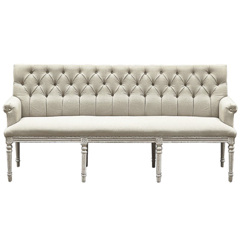 Диван Luxe Soho Dining Bench Sofa ivory ( слоновая кость ) Дерево Серый Диван Luxe Soho Dining Bench Sofa ivory ( слоновая кость ) Дерево Серый в Волгограде | Loft Concept