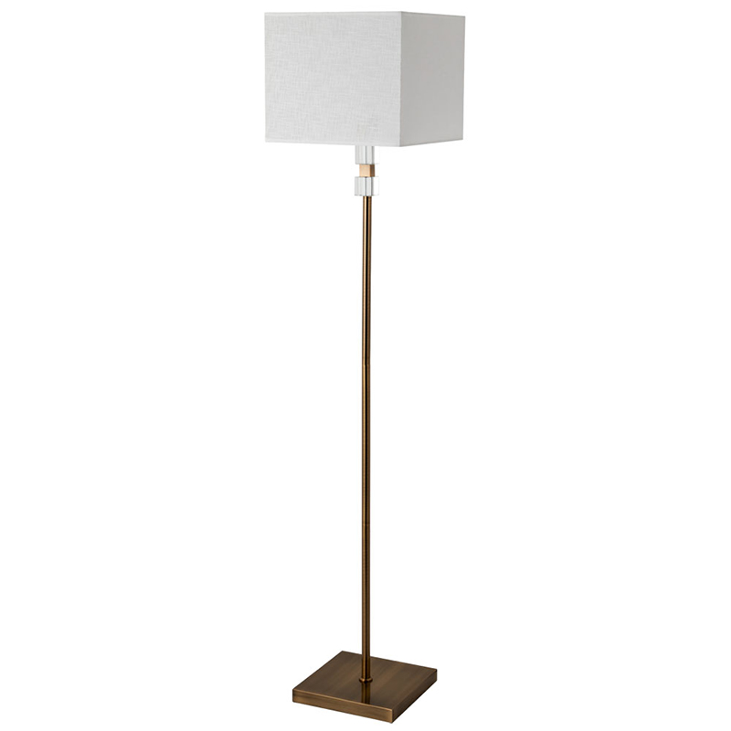 Торшер Tradonico Floor Lamp Brass Латунь Белый Прозрачный в Волгограде | Loft Concept 