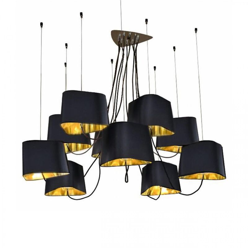 Люстра Designheure Lighting Black 10 плафонов Черный Золотой Люстра Designheure Lighting Black 10 плафонов Черный Золотой в Волгограде | Loft Concept