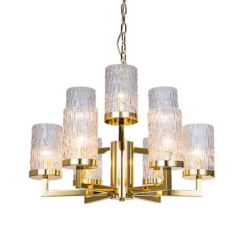 Люстра Estebe Glass Gold Chandelier 9 Прозрачный Золотой Люстра Estebe Glass Gold Chandelier 9 Прозрачный Золотой в Волгограде | Loft Concept