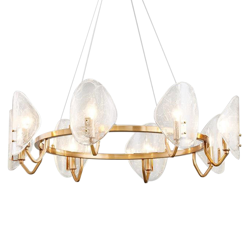 Люстра Nazaire Glass Chandelier Латунь Прозрачное Стекло Люстра Nazaire Glass Chandelier Латунь Прозрачное Стекло в Волгограде | Loft Concept