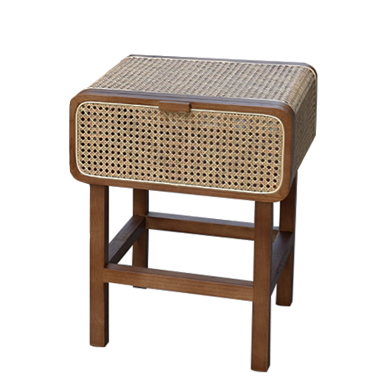 Тумба Rattan Mesh Nightstand Коричневый Бежевый Тумба Rattan Mesh Nightstand Коричневый Бежевый в Волгограде | Loft Concept