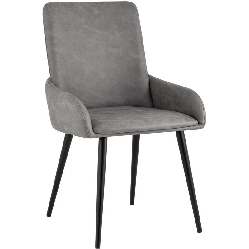 Стул Munchen Chair Серая Искусственная Замша Серый Черный Стул Munchen Chair Серая Искусственная Замша Серый Черный в Волгограде | Loft Concept
