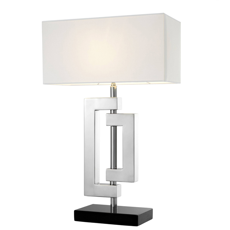 Настольная лампа Eichholtz Table Lamp Leroux stainless steel Белый Нержавеющая сталь Черный Настольная лампа Eichholtz Table Lamp Leroux stainless steel Белый Нержавеющая сталь Черный в Волгограде | Loft Concept