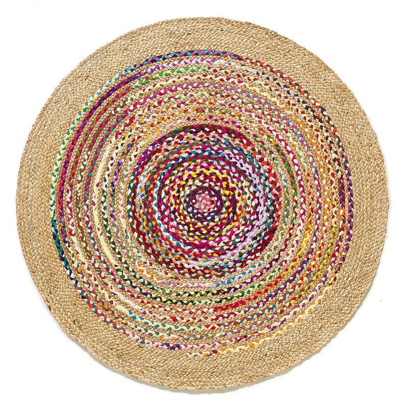 Ковер Round Multicolored Carpet джут и хлопок Мульти в Волгограде | Loft Concept 