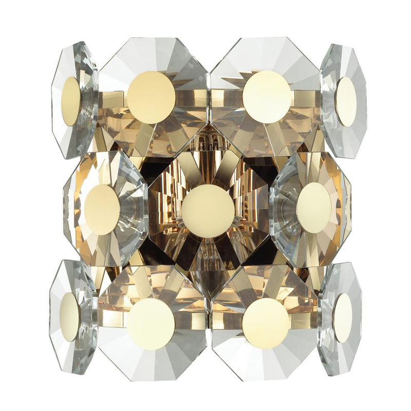 Бра Crystal Octagons Gold Золотой Прозрачное Стекло Бра Crystal Octagons Gold Золотой Прозрачное Стекло в Волгограде | Loft Concept