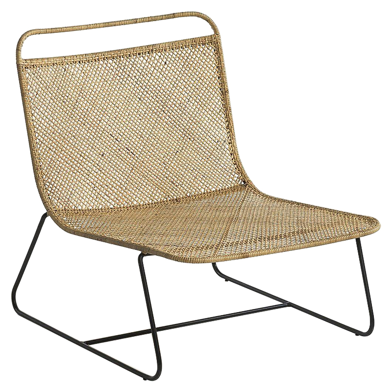 Кресло Lounge Wicker Armchair Черный Коричневый Кресло Lounge Wicker Armchair Черный Коричневый в Волгограде | Loft Concept