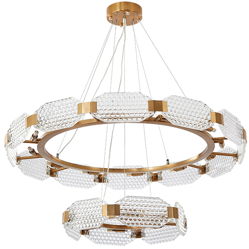 Люстра Ring shaped crystal chandelier Золотой Прозрачное Стекло в Волгограде | Loft Concept 