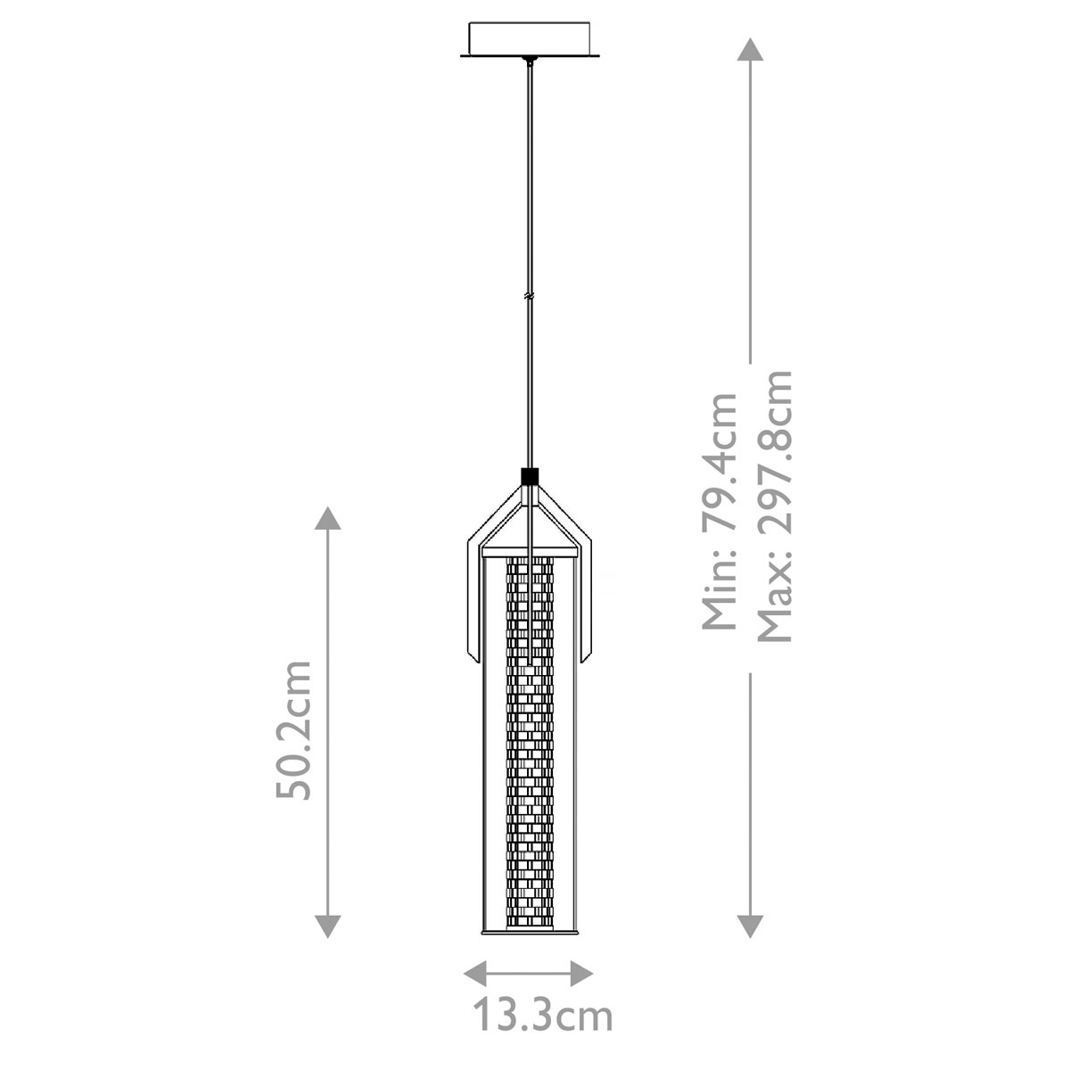 Подвесной светильник хромированного цвета с прозрачным цилиндрическим стеклянным плафоном Eurofase в Волгограде