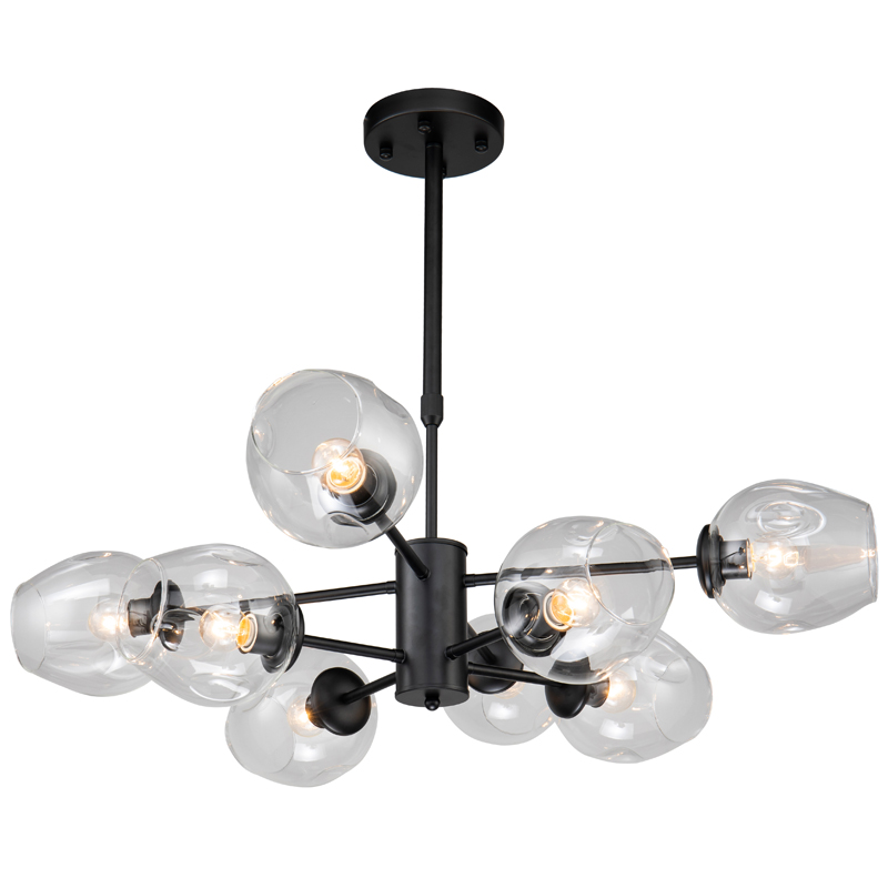 Люстра Branching Bubble Chandelier black 8 Черный Прозрачный Люстра Branching Bubble Chandelier black 8 Черный Прозрачный в Волгограде | Loft Concept