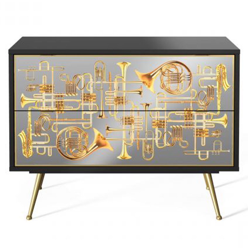 Комод Seletti Chest of Two Drawers Trumpets Золотой Черный Золотой Шампань Комод Seletti Chest of Two Drawers Trumpets Золотой Черный Золотой Шампань в Волгограде | Loft Concept