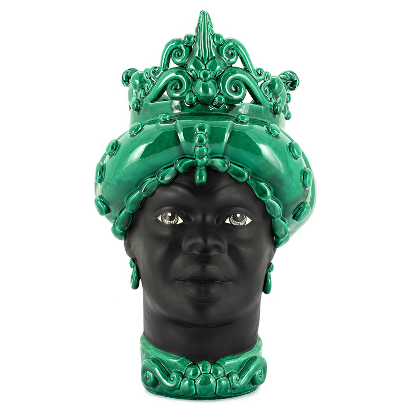 Ваза VASE MORO LADY MED. MAT Черный Малахит (зеленый) Ваза VASE MORO LADY MED. MAT Черный Малахит (зеленый) в Волгограде | Loft Concept
