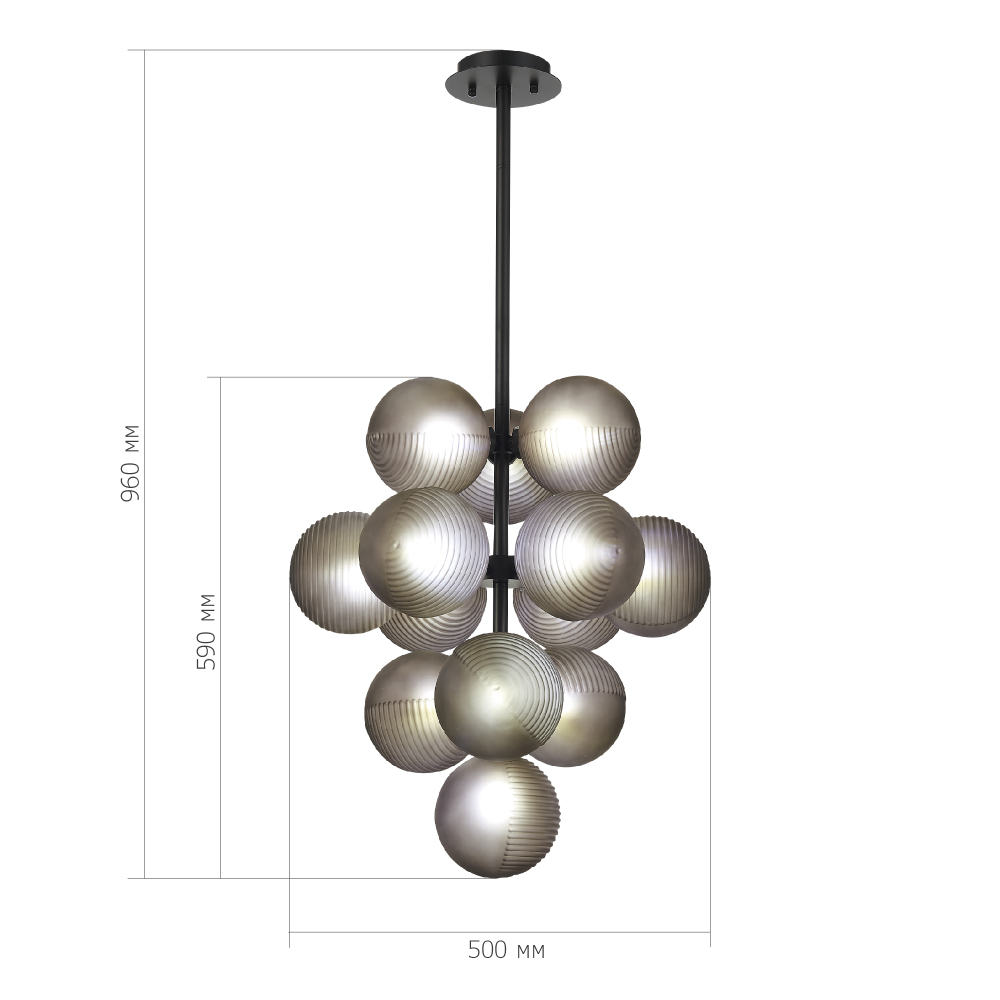 Люстра в форме виноградой грозди Inflorescence в Волгограде