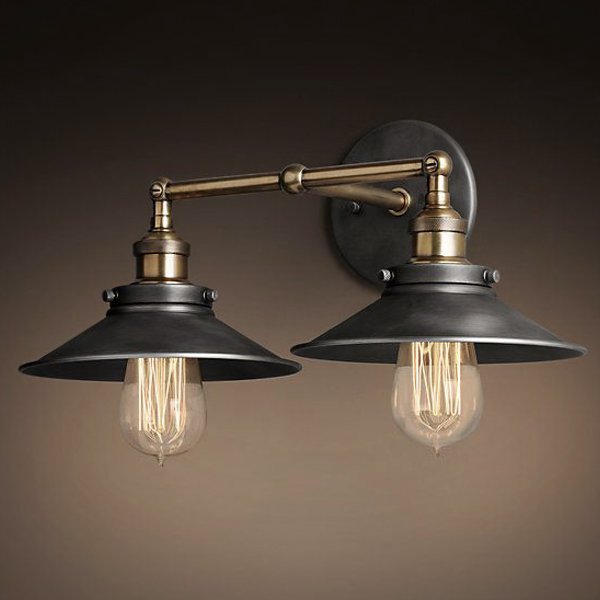 Бра Loft Cone 20th c.Factory filament  Pendant Double Бронза Черный в Волгограде | Loft Concept 