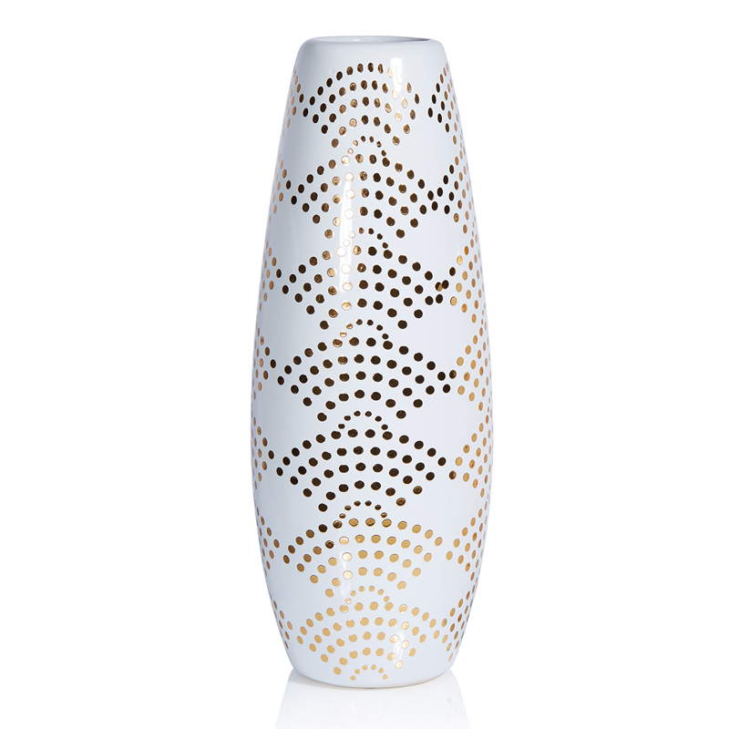 Ваза Amory Vase gold dots Золотой Белый Ваза Amory Vase gold dots Золотой Белый в Волгограде | Loft Concept