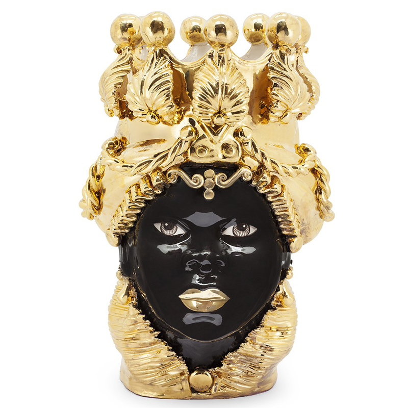 Ваза VASE MORO LADY BIG DREAMS gold Черный Глянцевое золото Ваза VASE MORO LADY BIG DREAMS gold Черный Глянцевое золото в Волгограде | Loft Concept