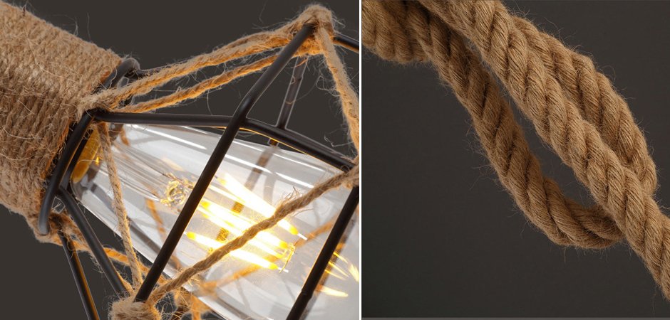 Подвесной светильник LOFT ROPE CHANDELIER CAGE Mono Подвесной светильник LOFT ROPE CHANDELIER CAGE Mono - Loft-Concept в Волгограде