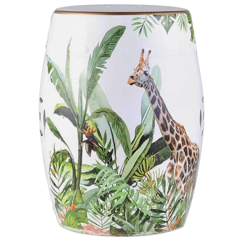 Керамический табурет Giraffe Tropical Animal Ceramic Stool White Белый Зеленый Коричневый Керамический табурет Giraffe Tropical Animal Ceramic Stool White Белый Зеленый Коричневый в Волгограде | Loft Concept