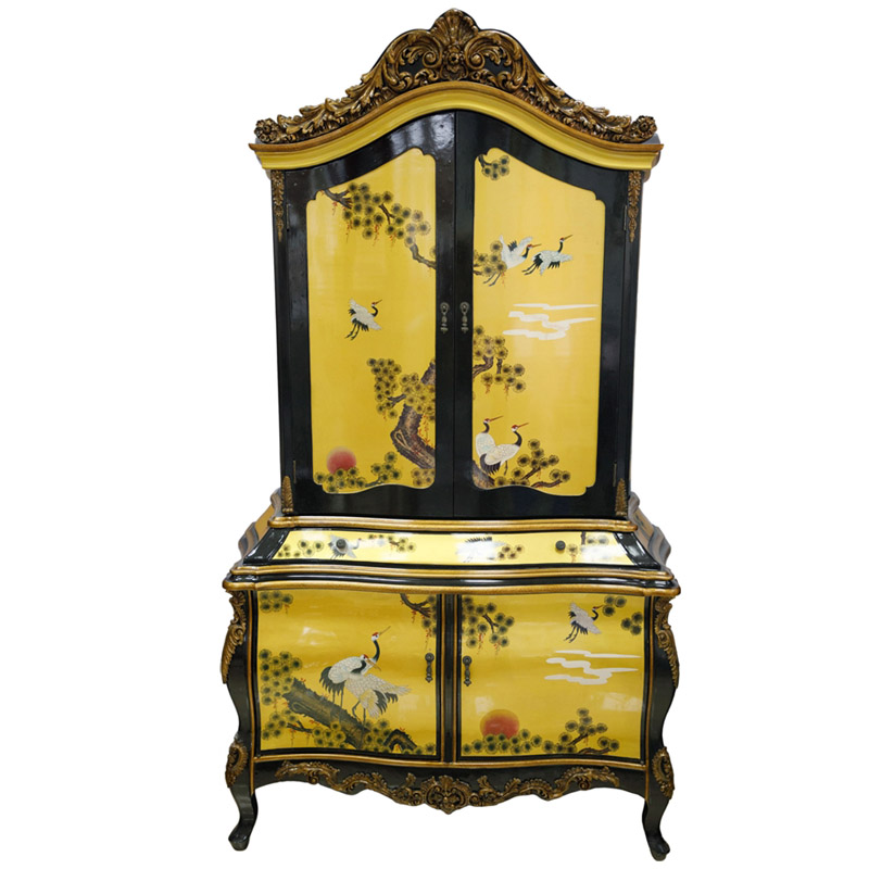 Китайский шкаф Grus cabinet Черный Золотой Китайский шкаф Grus cabinet Черный Золотой в Волгограде | Loft Concept