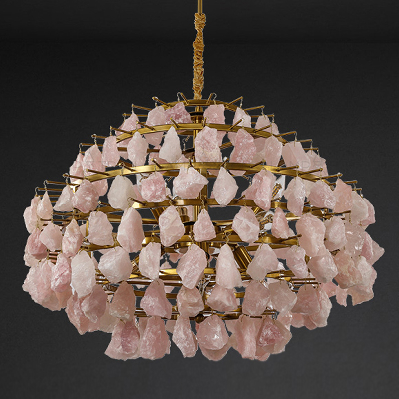 Hardis Pink stone Chandelier 65 Латунь Дымчатая Роза Hardis Pink stone Chandelier 65 Латунь Дымчатая Роза в Волгограде | Loft Concept
