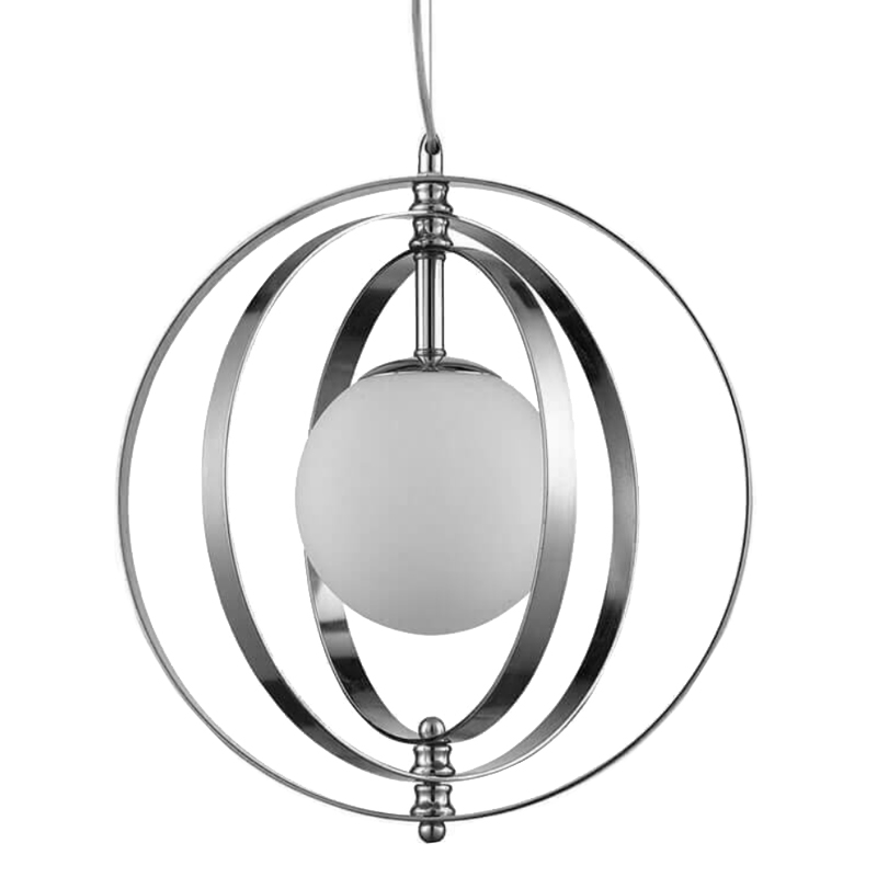 Светильник Satellite Three Rings Chrome Белое матовое стекло Хром Светильник Satellite Three Rings Chrome Белое матовое стекло Хром в Волгограде | Loft Concept