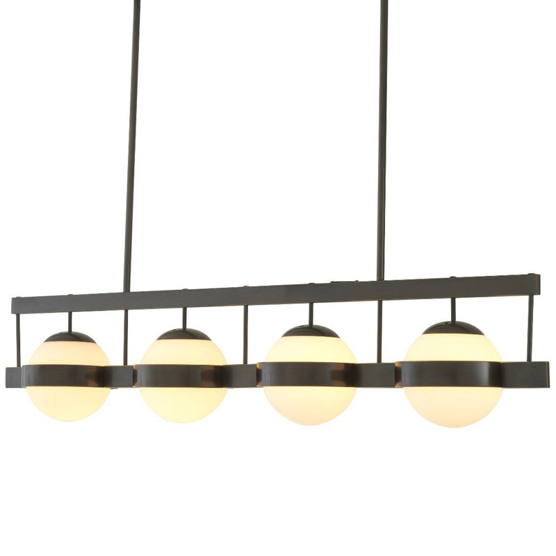 Люстра Eichholtz Chandelier Biba Bronze Темная бронза Белое матовое стекло Люстра Eichholtz Chandelier Biba Bronze Темная бронза Белое матовое стекло в Волгограде | Loft Concept
