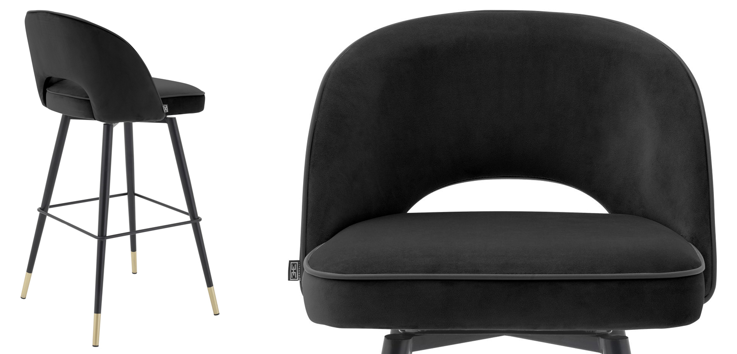 Комплект барных стульев Eichholtz Bar Stool Cliff set of 2 black - фото