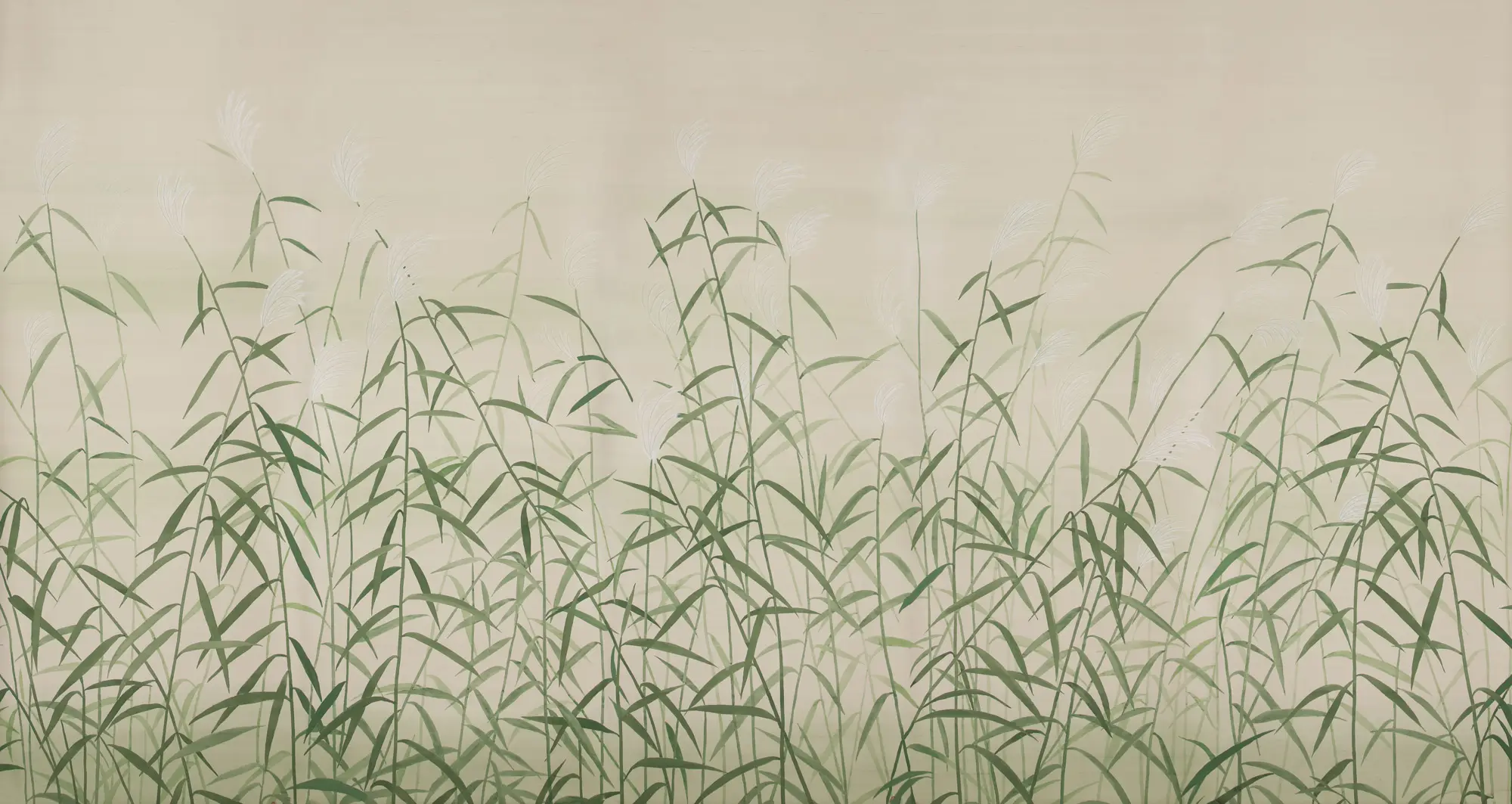 Обои ручная роспись Wild Grasses Special Colourway on Bleached Silver slub silk Обои ручная роспись Wild Grasses Special Colourway on Bleached Silver slub silk - постер Loft-Concept в Волгограде