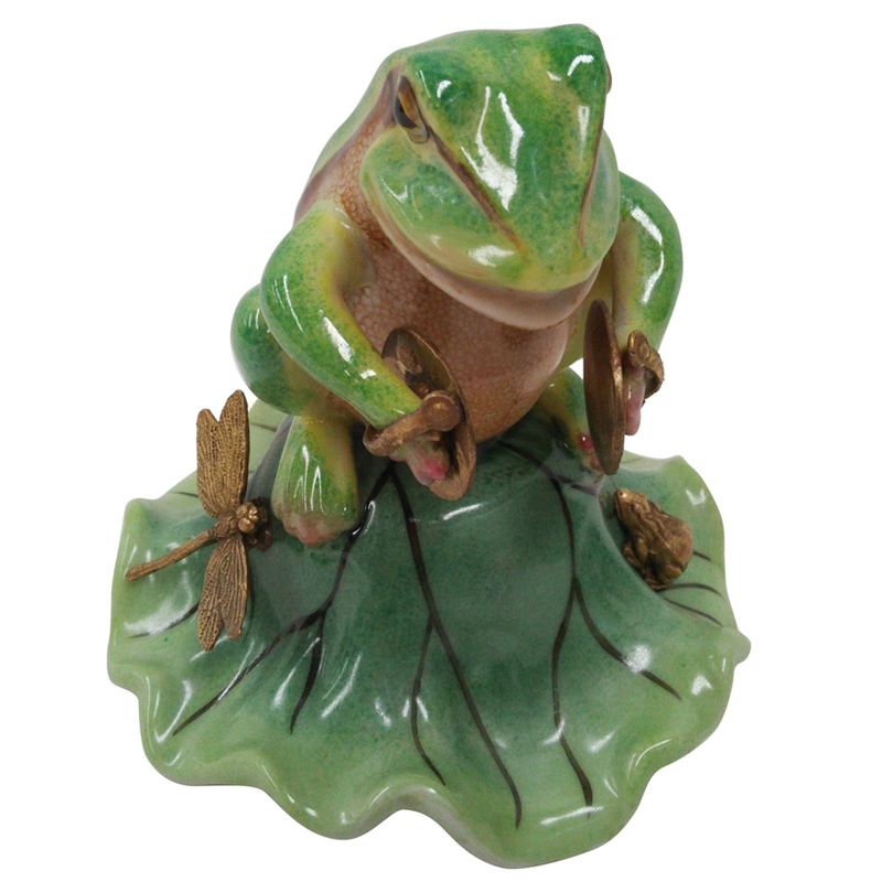 Статуэтка Frog Drummer Зеленый Золотой Статуэтка Frog Drummer Зеленый Золотой в Волгограде | Loft Concept