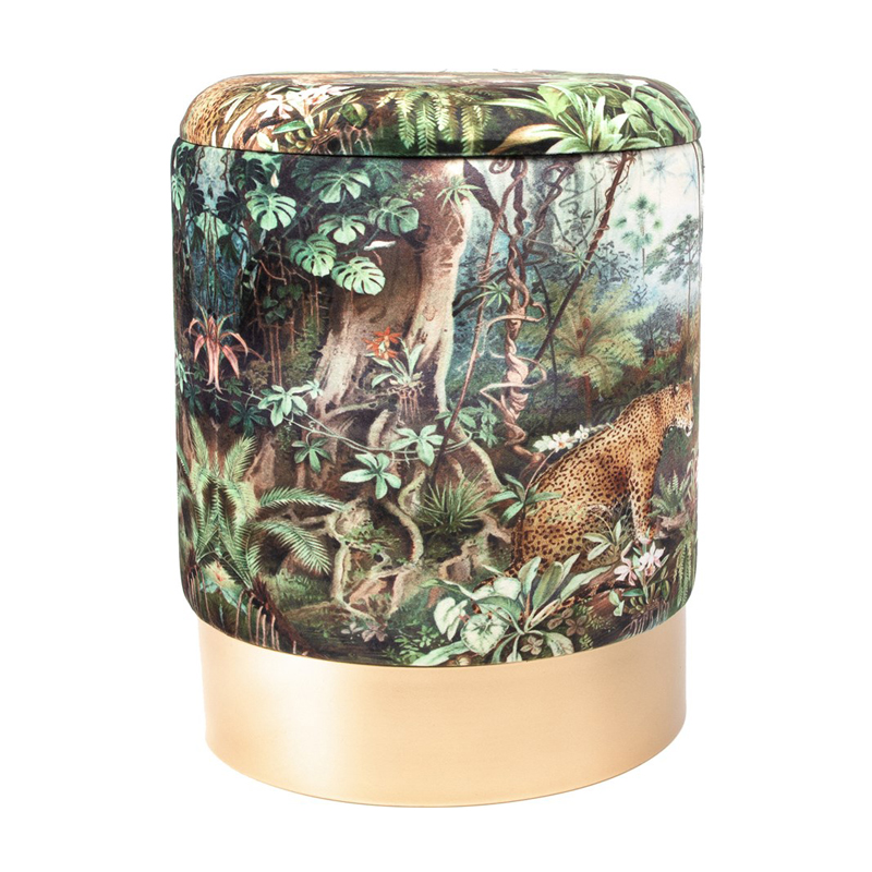 Пуф PUF Jungle Print lynx Мульти Золотой Пуф PUF Jungle Print lynx Мульти Золотой в Волгограде | Loft Concept