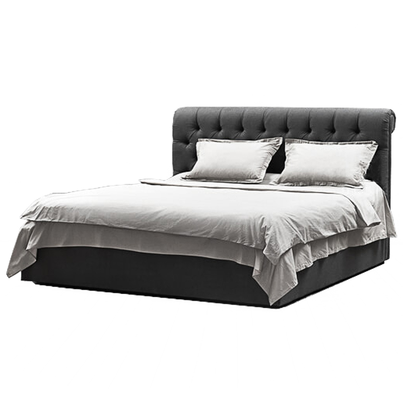 Кровать Gray Capitone Bed Серый Кровать Gray Capitone Bed Серый в Волгограде | Loft Concept