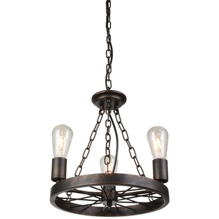 Подвесной светильник Loft Wheel Pendant 3 Коричневый винтаж в Волгограде | Loft Concept 