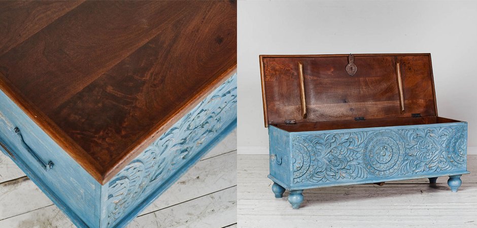 Сундук из массива манго большой Blue Mango Сундук из массива манго большой Blue Mango - Loft-Concept в Волгограде