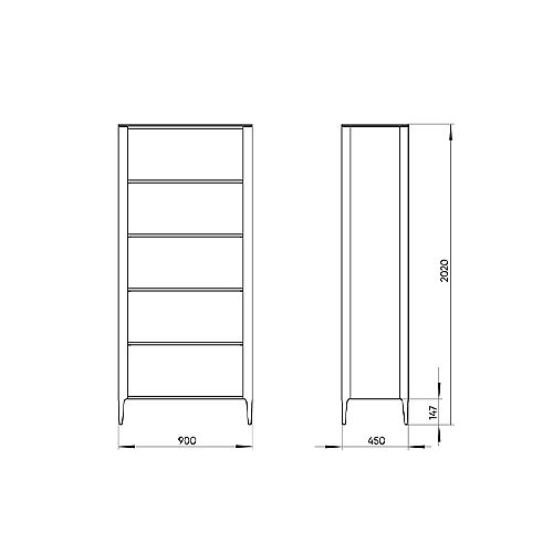Стеллаж прямой молочного цвета с открытыми полками Type  в Волгограде