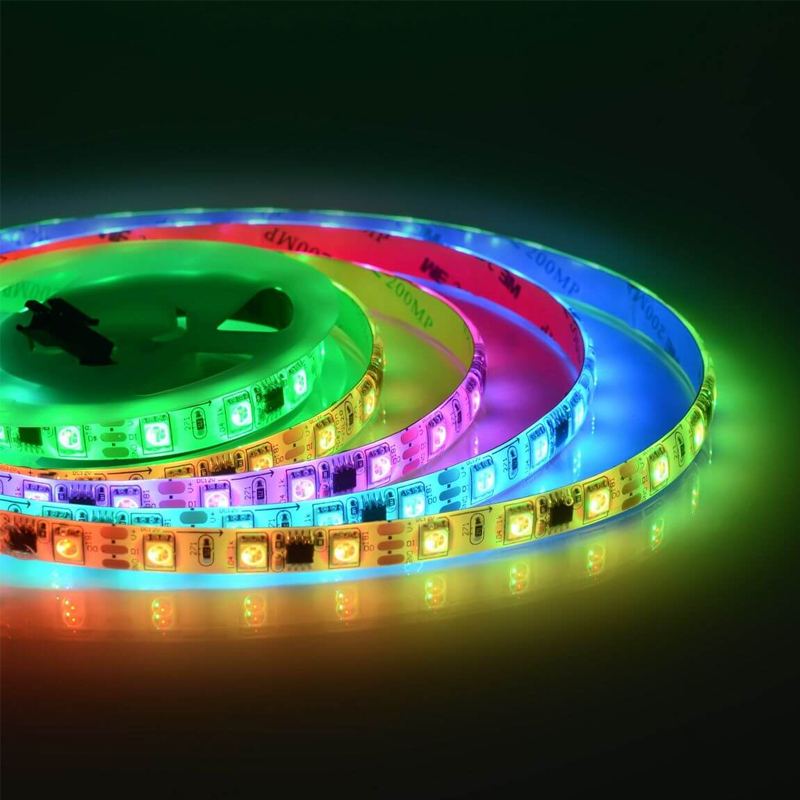Комплект светодиодной влагозащищенной ленты 14,4W/m 60Led/m 5050SMD разноцветный 2M Белый в Волгограде | Loft Concept 