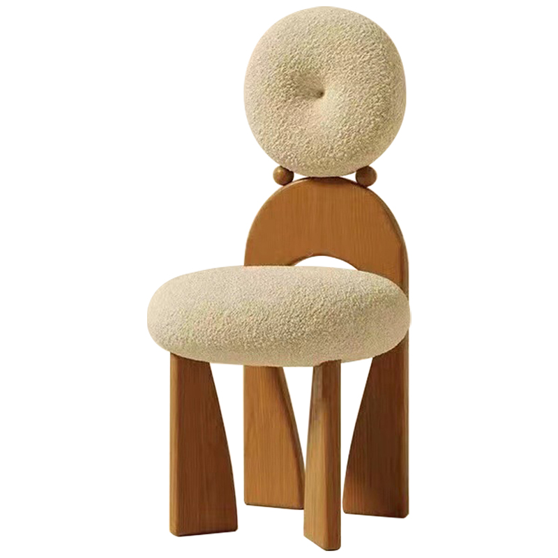 Стул Adem Boucle Wood Chair Молочный Древесина Стул Adem Boucle Wood Chair Молочный Древесина в Волгограде | Loft Concept