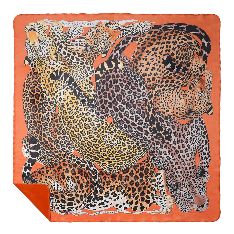 Плед Hermes Leopards Orange Оранжевый Коричневый Плед Hermes Leopards Orange Оранжевый Коричневый в Волгограде | Loft Concept