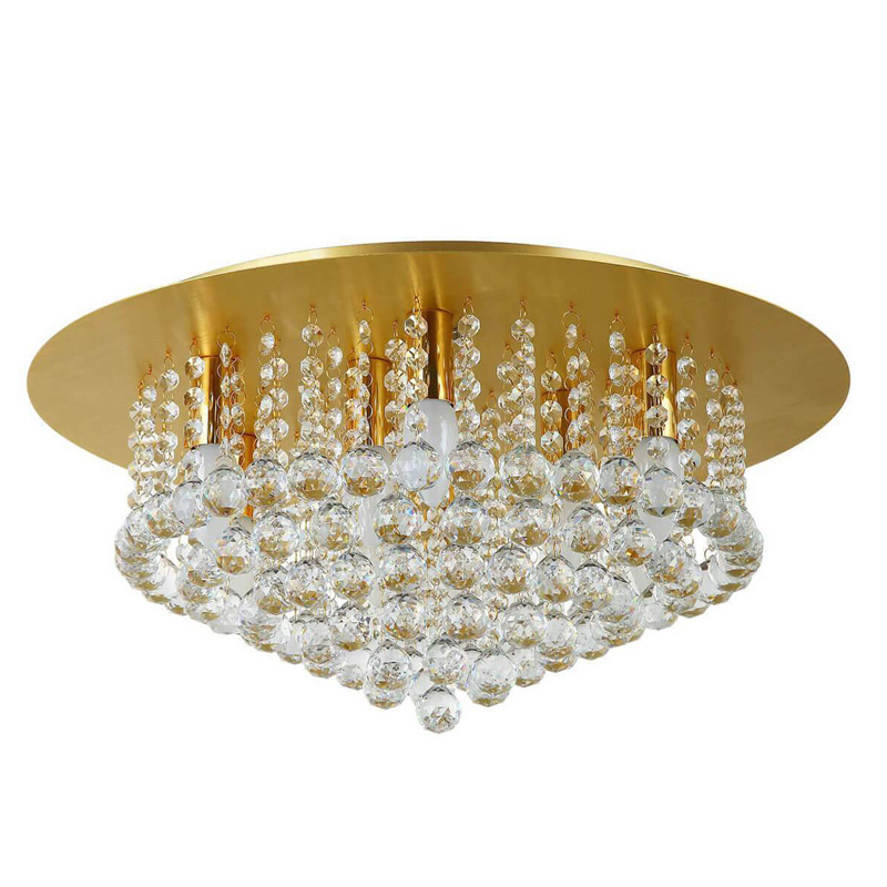 Потолочный светильник Cascade Chandelier Crystal 55 Глянцевое золото Прозрачное Стекло Потолочный светильник Cascade Chandelier Crystal 55 Глянцевое золото Прозрачное Стекло в Волгограде | Loft Concept
