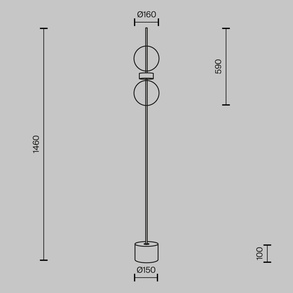 Напольный торшер светодионый Double Moon 3000К 15Вт в Волгограде