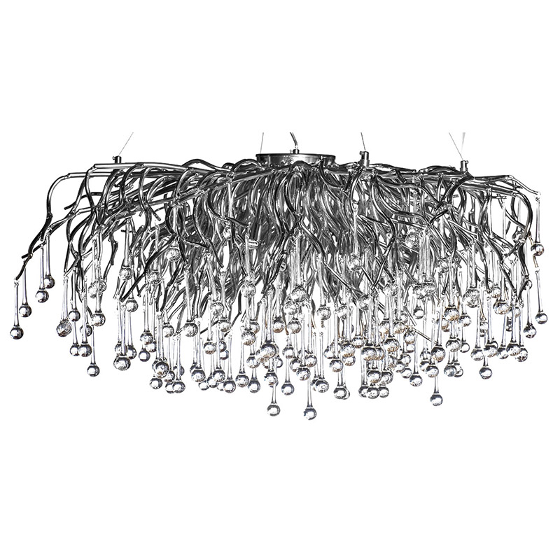 Люстра Droplet Chrome Chandelier 120 Хром Прозрачный Люстра Droplet Chrome Chandelier 120 Хром Прозрачный в Волгограде | Loft Concept