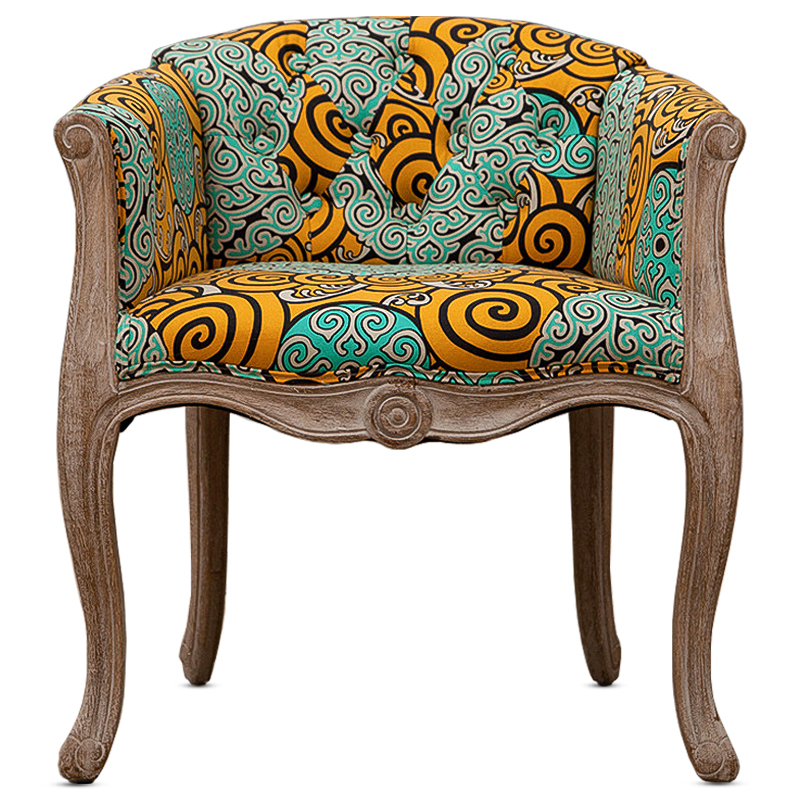 Кресло Yellow and Turquoise Ornament Chair Мульти Бежево-серый Кресло Yellow and Turquoise Ornament Chair Мульти Бежево-серый в Волгограде | Loft Concept