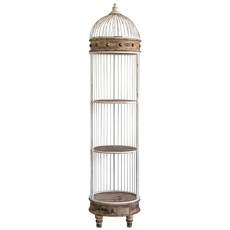 Стеллаж клетка Cage Rack White Provence Белый Коричневый Стеллаж клетка Cage Rack White Provence Белый Коричневый в Волгограде | Loft Concept
