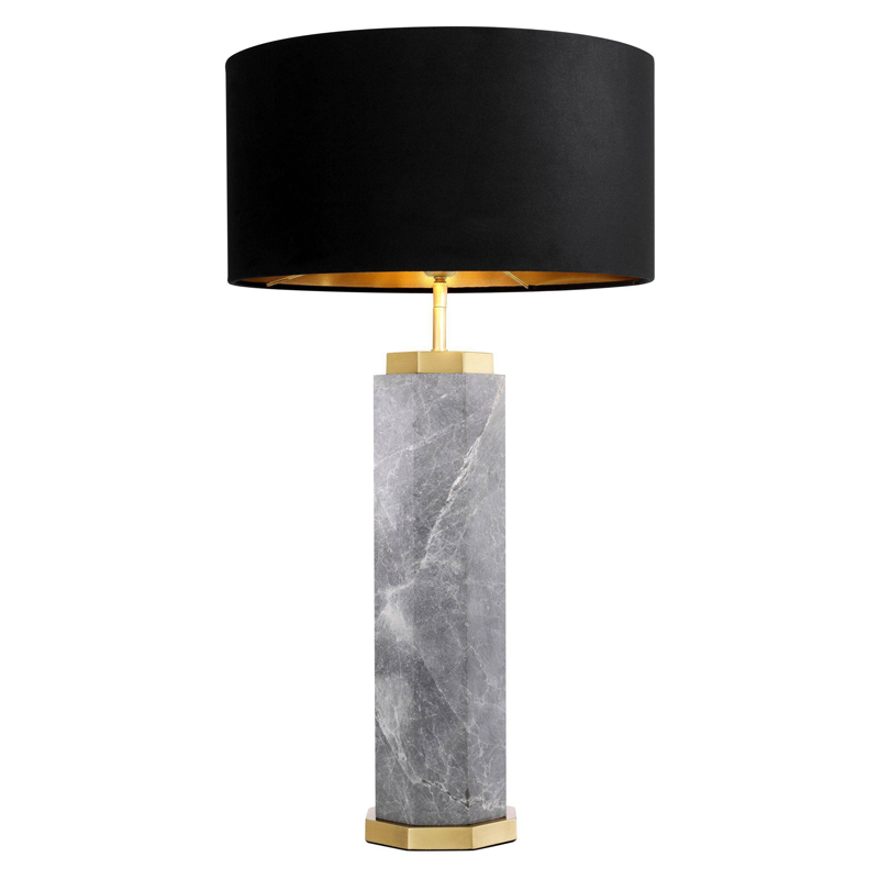 Настольная лампа Eichholtz Table Lamp Newman Grey Латунь Античная полированная Серый Черный Настольная лампа Eichholtz Table Lamp Newman Grey Латунь Античная полированная Серый Черный в Волгограде | Loft Concept