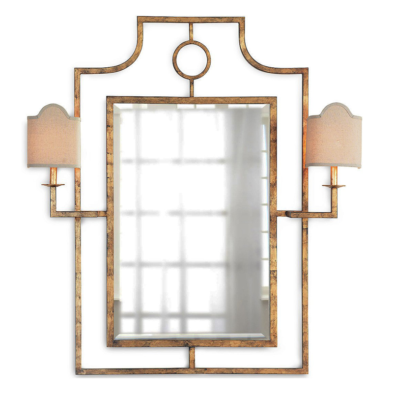 Зеркало с бра Mirror with Sconces Dairile Gold Золотой Зеркало с бра Mirror with Sconces Dairile Gold Золотой в Волгограде | Loft Concept