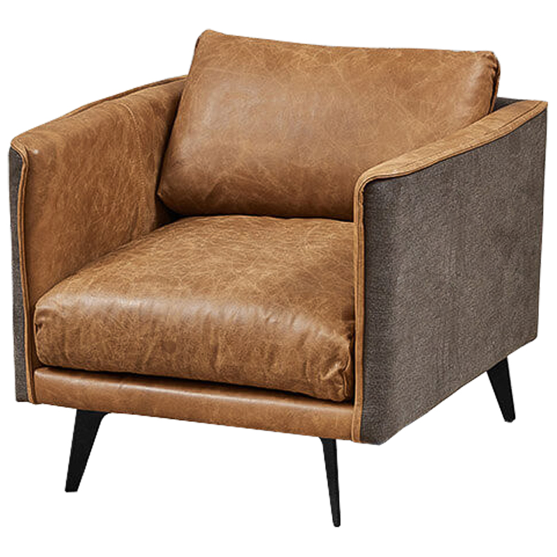 Кресло Caramel Leather & Textiles Armchair Карамель Серый Кресло Caramel Leather & Textiles Armchair Карамель Серый в Волгограде | Loft Concept