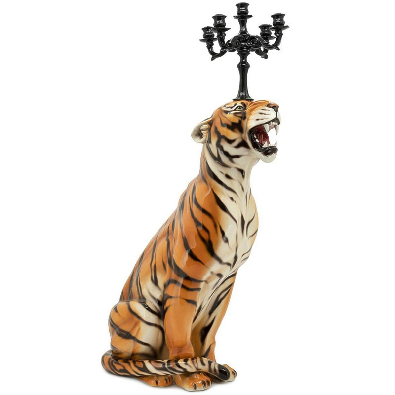 Подсвечник Abhika Candleholder Tiger Sx Malays Tiger Черный Оранжевый Светло-бежевый Подсвечник Abhika Candleholder Tiger Sx Malays Tiger Черный Оранжевый Светло-бежевый в Волгограде | Loft Concept