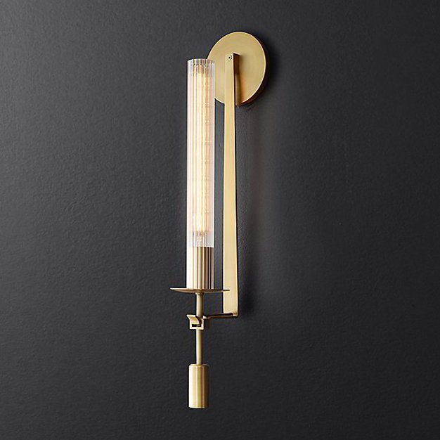 Бра RH FONTANELLE SINGLE WALL LAMP Латунь Прозрачное Стекло Бра RH FONTANELLE SINGLE WALL LAMP Латунь Прозрачное Стекло в Волгограде | Loft Concept
