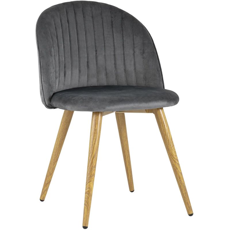 Стул Miruna Chair Серый Велюр Серый Древесина Стул Miruna Chair Серый Велюр Серый Древесина в Волгограде | Loft Concept
