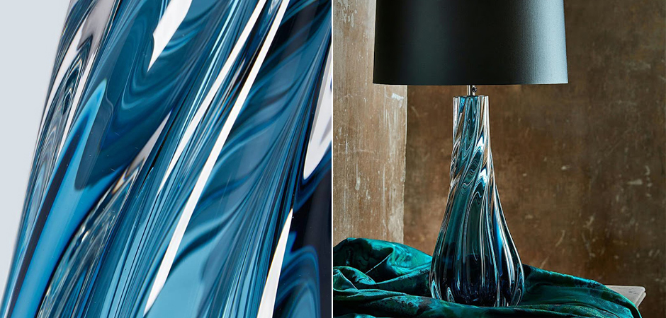 Настольная лампа Naiad Velvet Blue Table Lamp Настольная лампа Naiad Velvet Blue Table Lamp - Loft-Concept в Волгограде