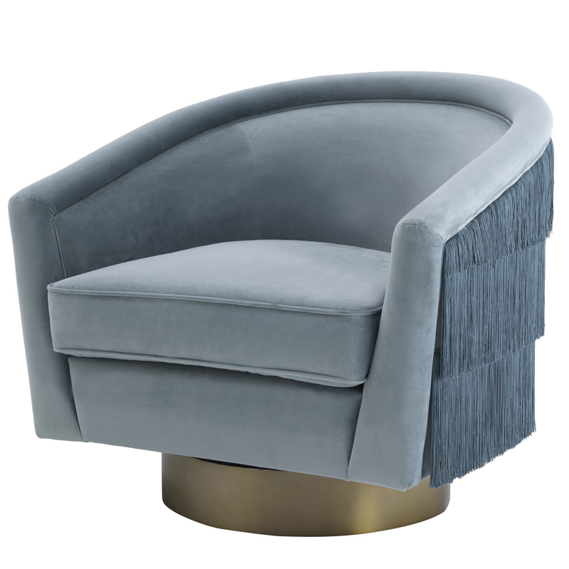 Кресло Eichholtz Swivel Chair Le Vante blue Голубой пастельный Матовая латунь в Волгограде | Loft Concept 